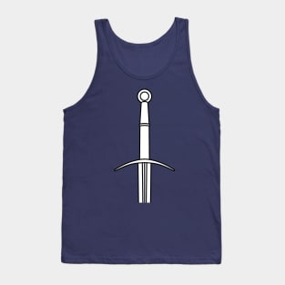 Hand and a Half Sword Garnish / Bastard Sword (White) Tank Top